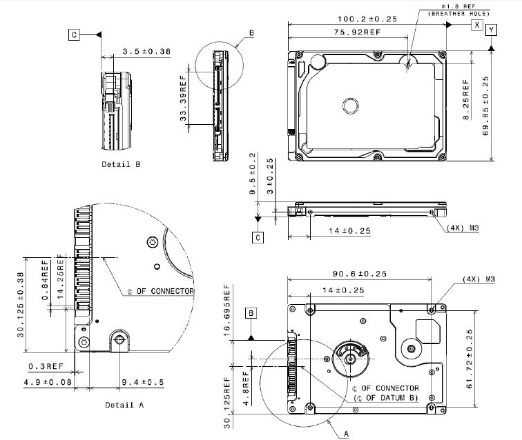 HTS541010A9E680 dimensiones